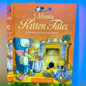5 MINUTE KITTEN TALES VTG 90s HARDCOVER BOOK & DUST JACKET 80p 12”x9.5” LIKE NEW